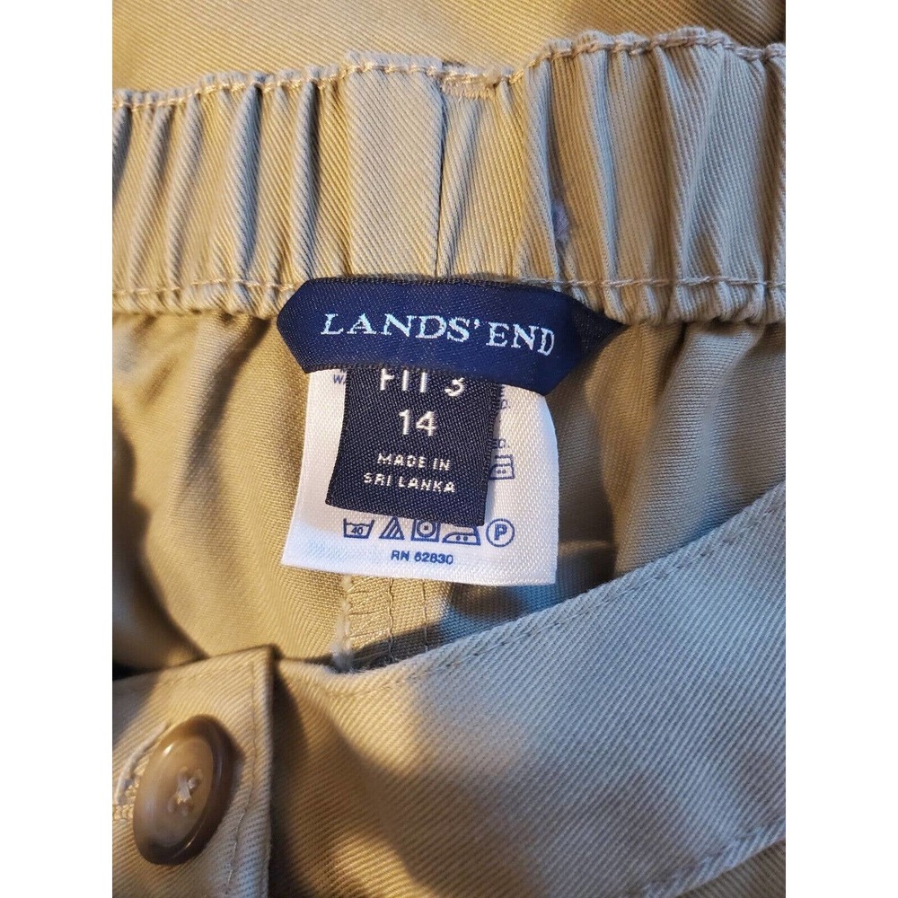Lands End Fit 3 Tan Chino Khaki Pants Sz 14 or 34" X 30" - Picture 3 of 4